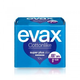 EVAX Cottonlike Super Plus Compresas Con Ala 10u